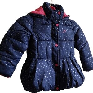 Navy Blue Kids Jacket with Pink Accents